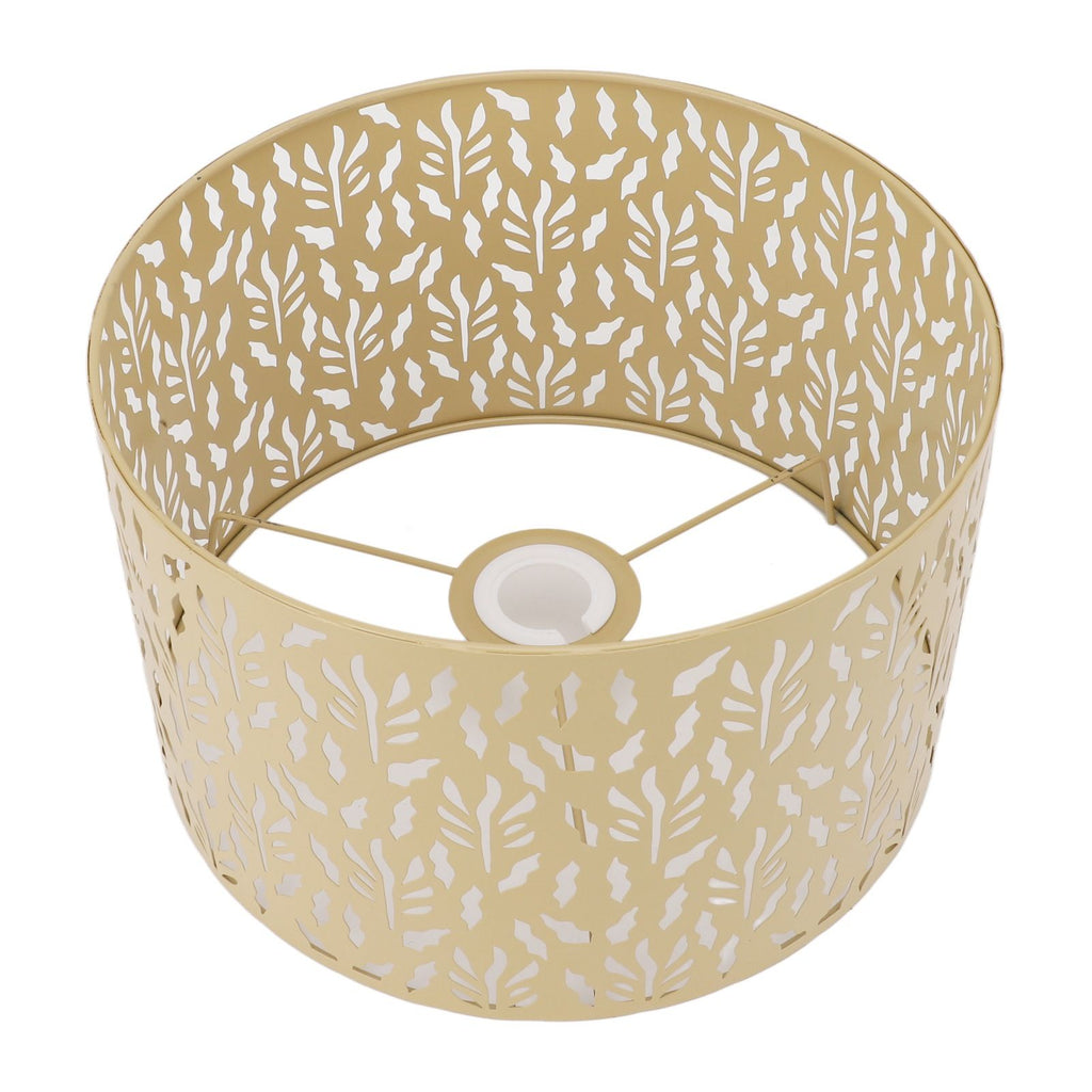 Metal Lamp Shades Hollow Carved Lampshade Modern Style Hollow Lampshade Compatible with E27 E14 Lamp Holder Water Grass Leaf Yellow