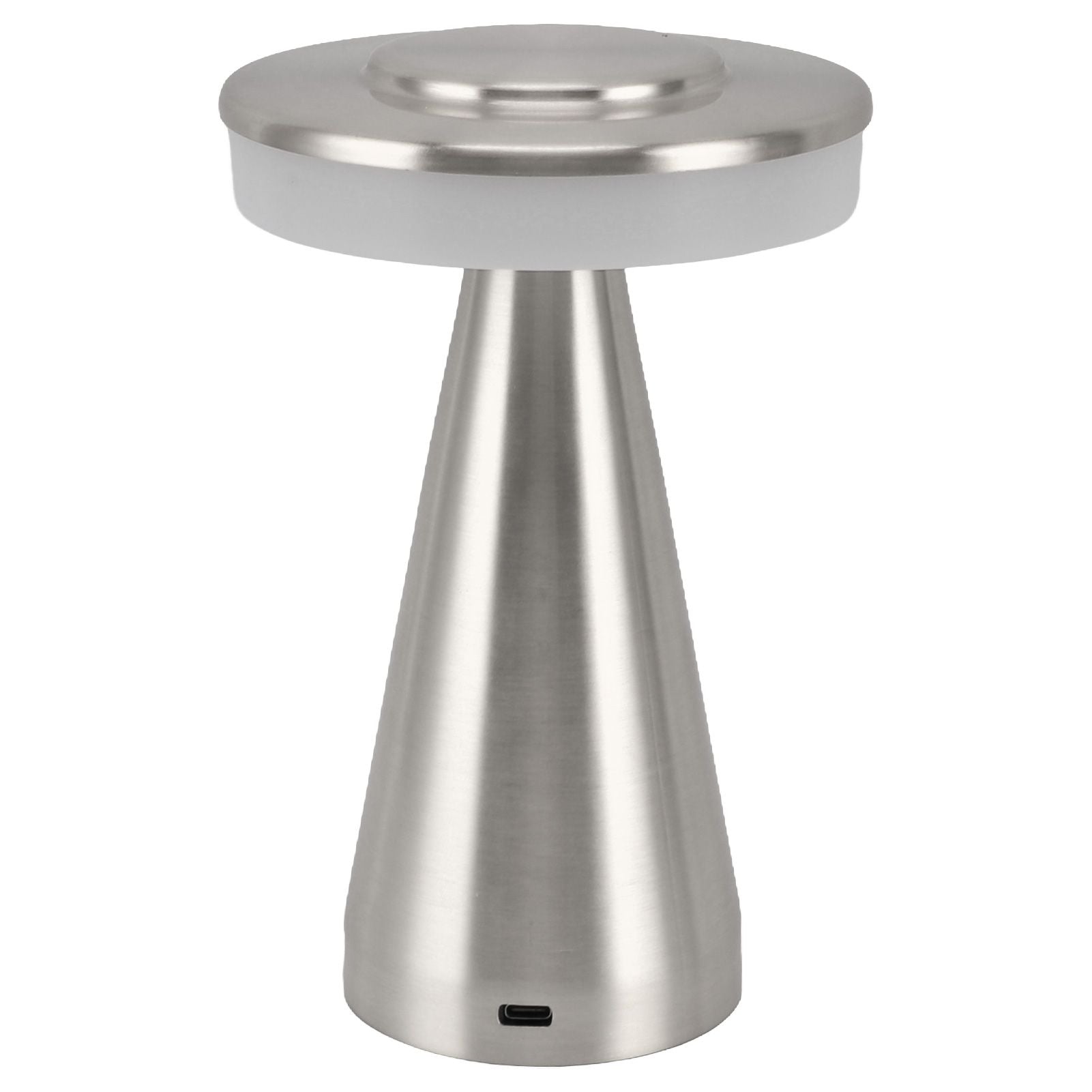 Portable LED Bedside Night Light 3 Color Temperature top Touch control Rechargeable Battery Bedside Lamp Silver