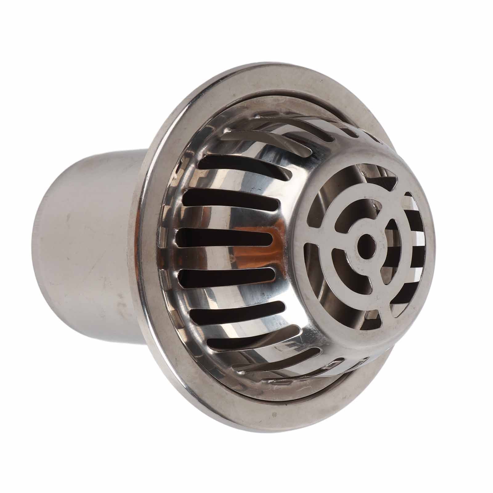 Roof Floor Drain Stainless Steel Non Blocking Balcony Outdoor Rain Bucket Drainage Parts Round 5in