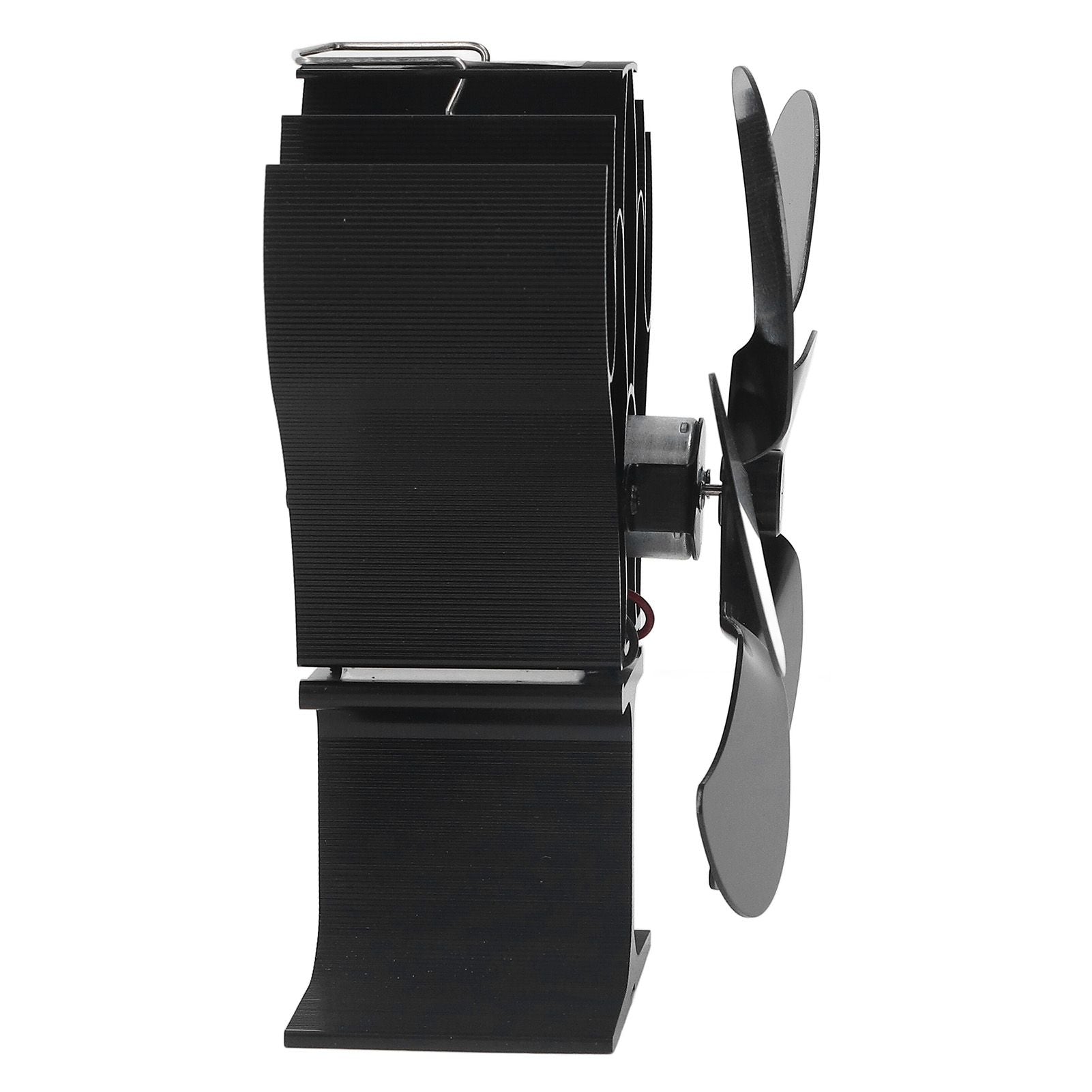6 Blades Heat Powered Stove Fan High Temperature Resistance Self Starting Wood Burning Stove Fireplace Fan Black Diameter 152mm