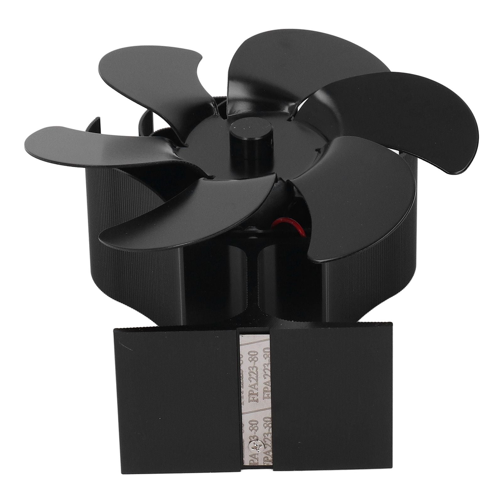 6 Blades Heat Powered Stove Fan High Temperature Resistance Self Starting Wood Burning Stove Fireplace Fan Black Diameter 152mm