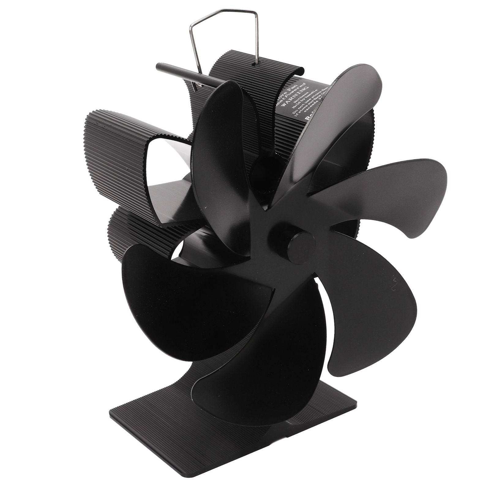 6 Blade Stove Eco Fan Black Self Starting High Temperature Resistance Energy Efficiency Heat Powered Fan for Home