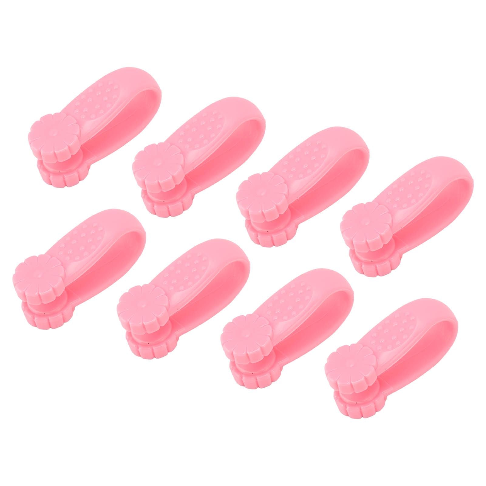 8PCS Hand Pressure Point Tool Plastic Hand Acupressure Clip for Between Thumb and Index Migraine Headache Relief Pink