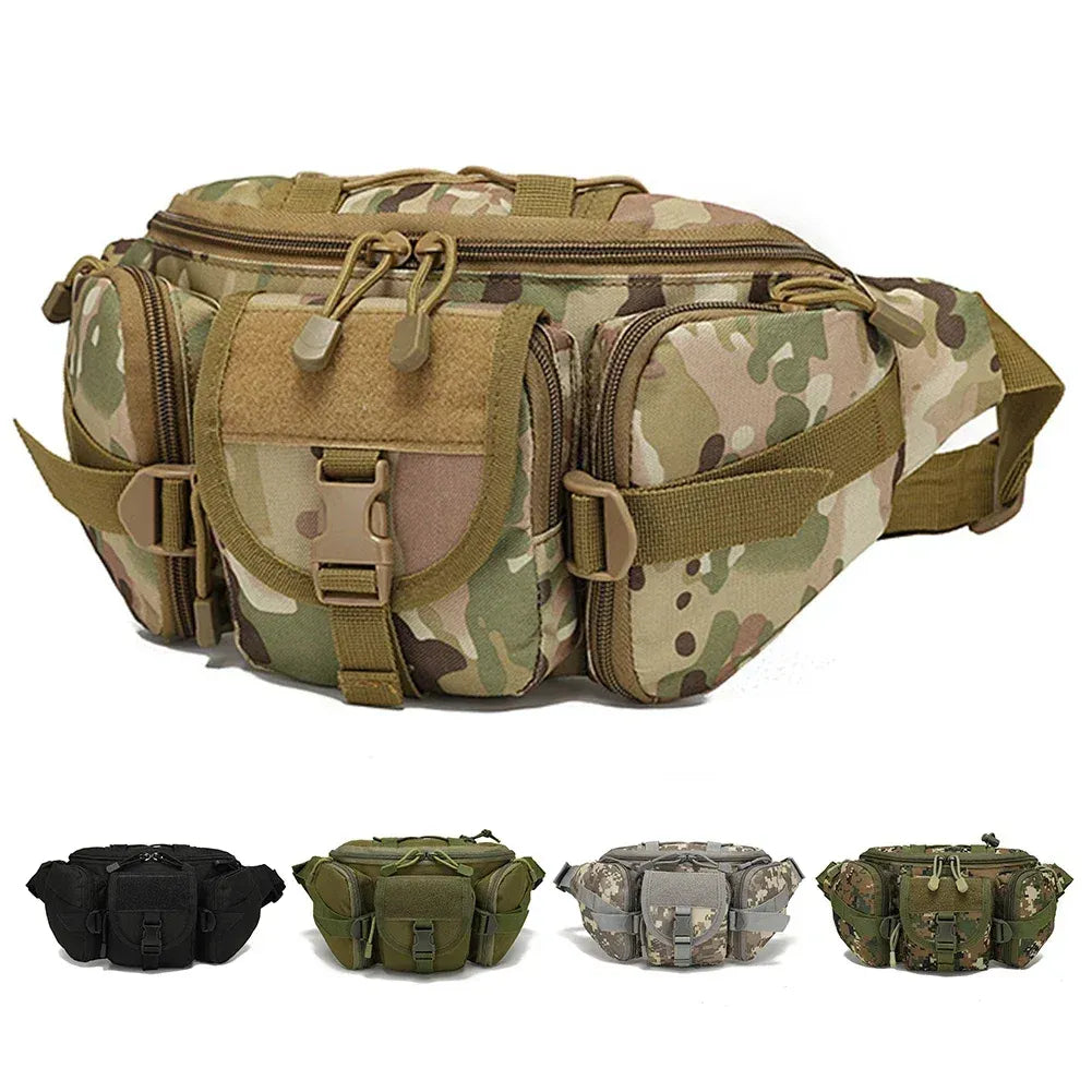 Outdoor Sports Fanny Pack Multipurpose Belt Bag for Camping Hiking Traveling Running Fishing - Camouflage