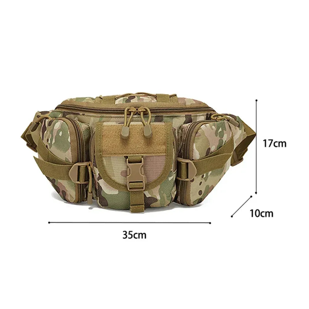 Outdoor Sports Fanny Pack Multipurpose Belt Bag for Camping Hiking Traveling Running Fishing - Camouflage