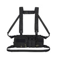 Tactical Chest Vest Rig Bag Field Training Vest Multifunctional Camouflage Strap with Multi-Pocket Outdoor Camping CS Match Pack - Black Camouflage