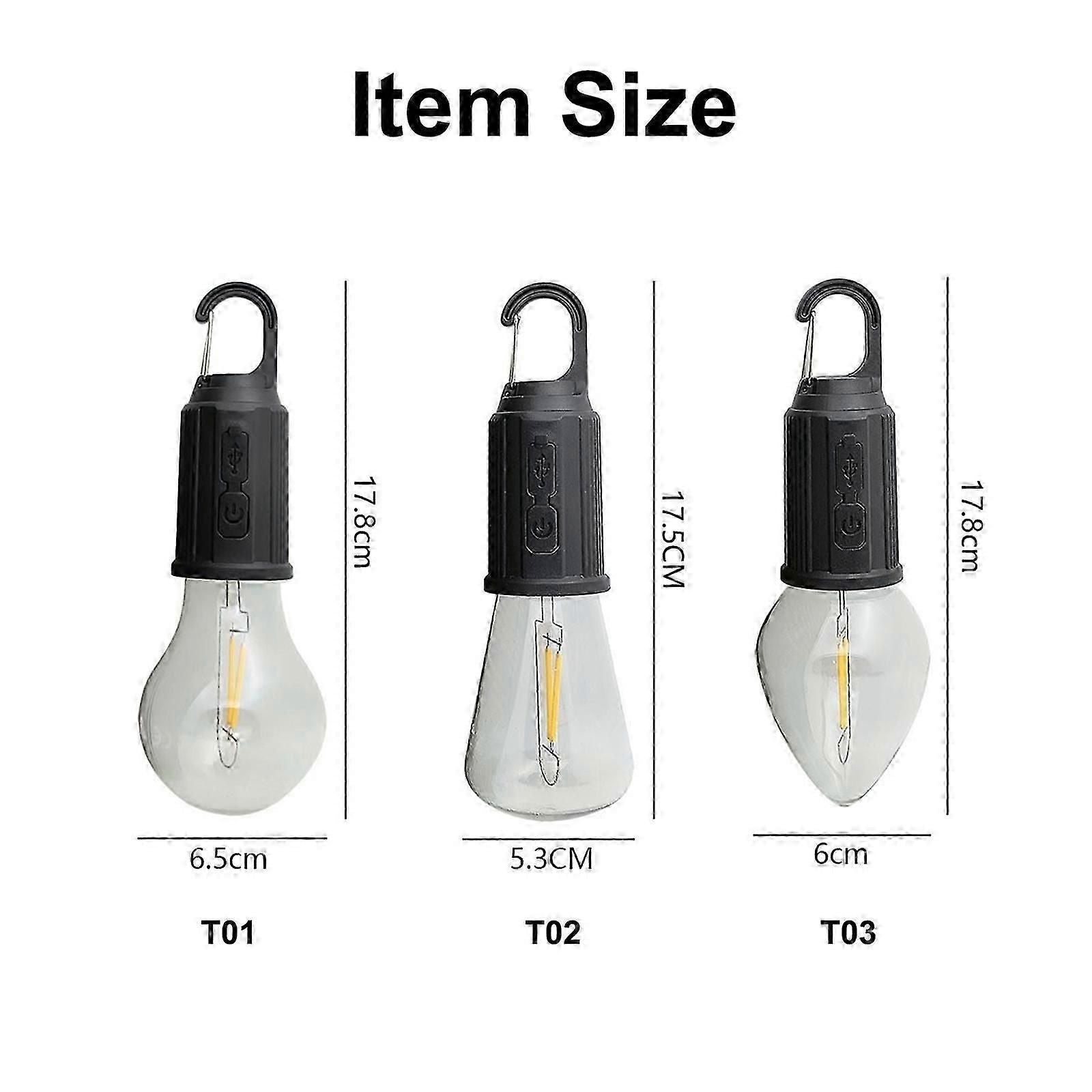 Rechargeable Portable Outdoor Ambient LED Multi-function Camping Light 3 Adjustable Brightness 400mAh