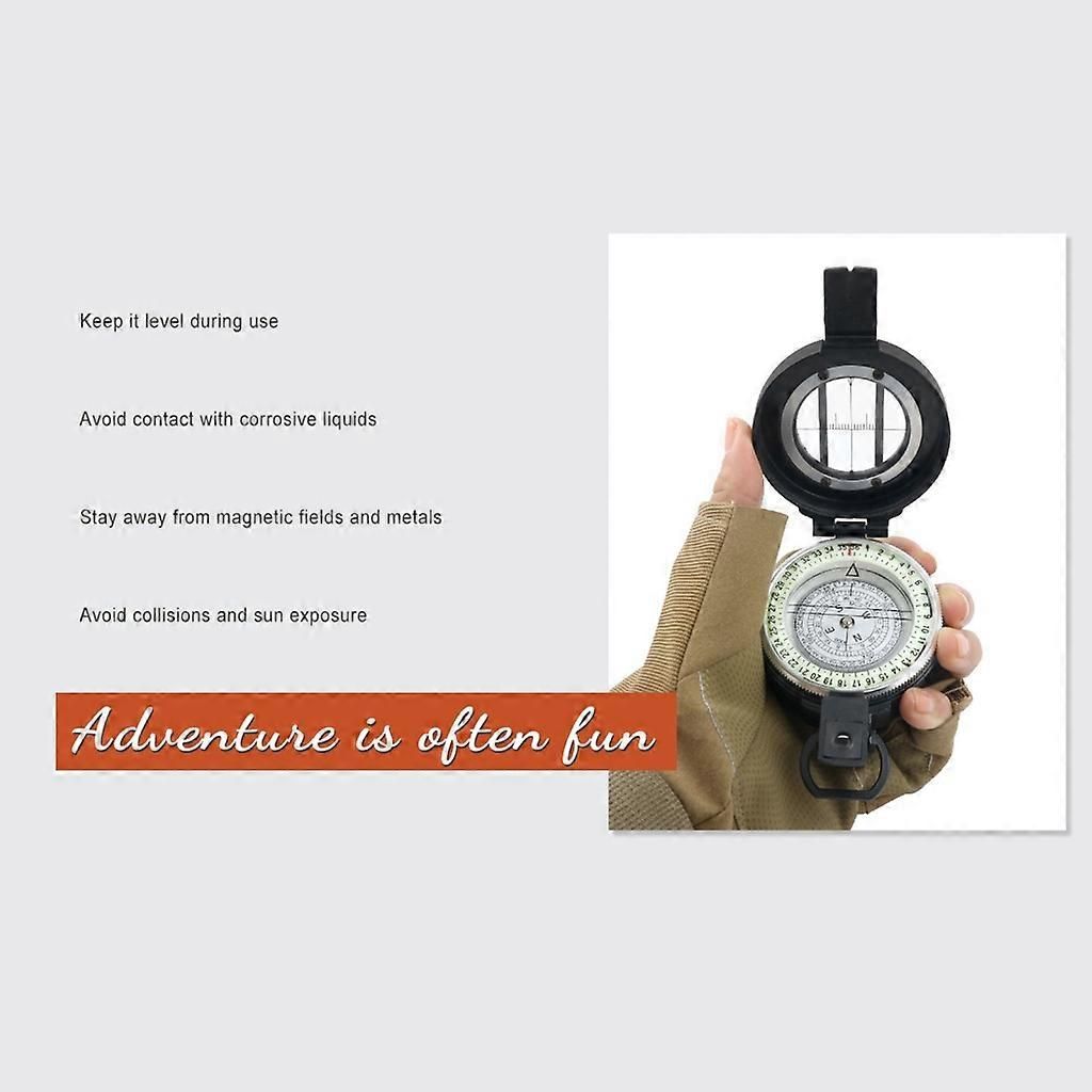 Pocket Compasses with Luminous Function for Camping, Hiking, Mountaineering - Army green