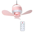 2-in-1 Camping Fan with LED Light Portable Rechargeable Battery Powered Fan with Remote for Tent, Travel, BBQ - Pink