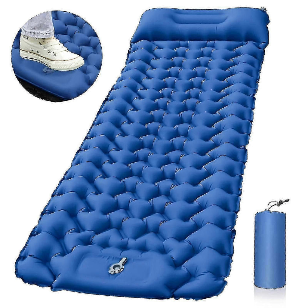 Portable Sleeping Pad, Camping Inflatable Mattress With Pillows, Folding Ultralight Air Cushion For Outdoor Hiking Trekking well - Orange