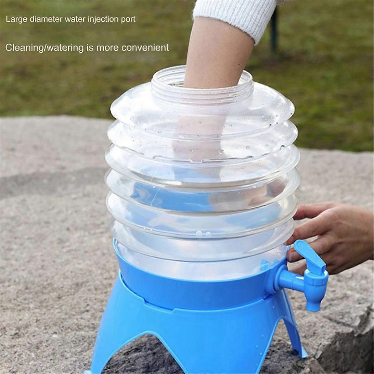 Outdoor Foldable Water Container Camping Folding Water Bucket 9.5L