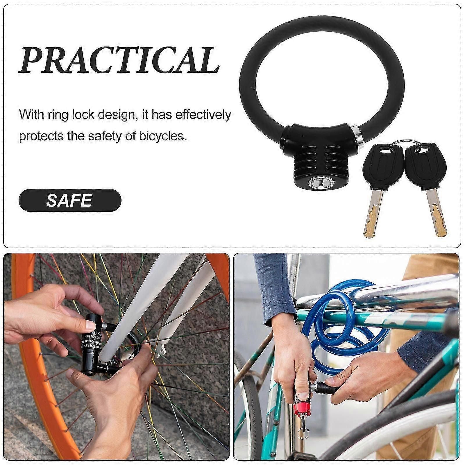 Portable Bike Lock Multi-Function Lock for Bicycle Use Black