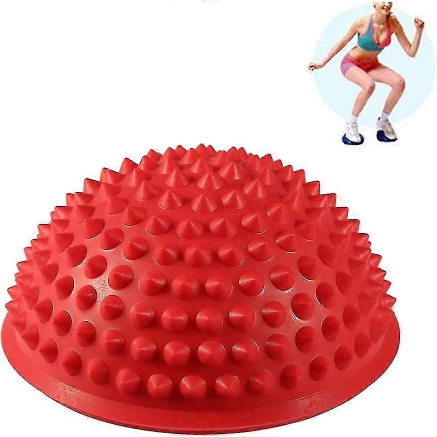 Semi-circular Massage Ball, Hedgehog Ball Yoga Massage Ball For Balance Training, (red)