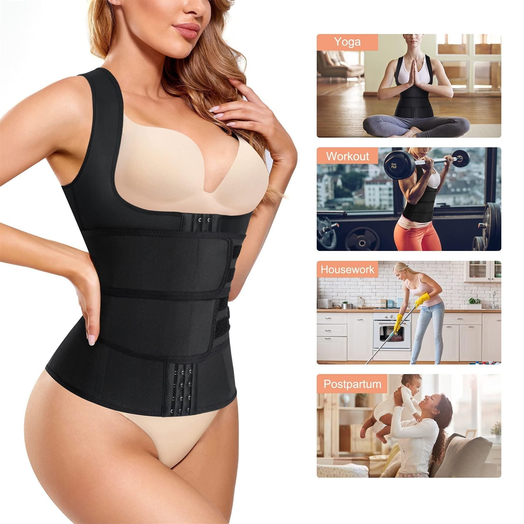 Waist Trainer Vest For Women Corset Trimmer Belt Slimming Body Shaper Tummy Control Cincher - S