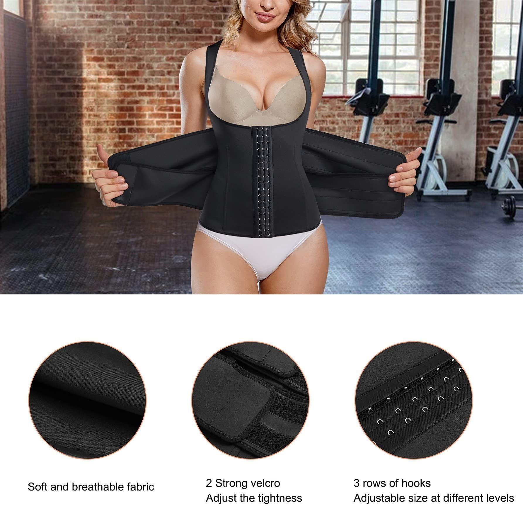 Waist Trainer Vest For Women Corset Trimmer Belt Slimming Body Shaper Tummy Control Cincher - S