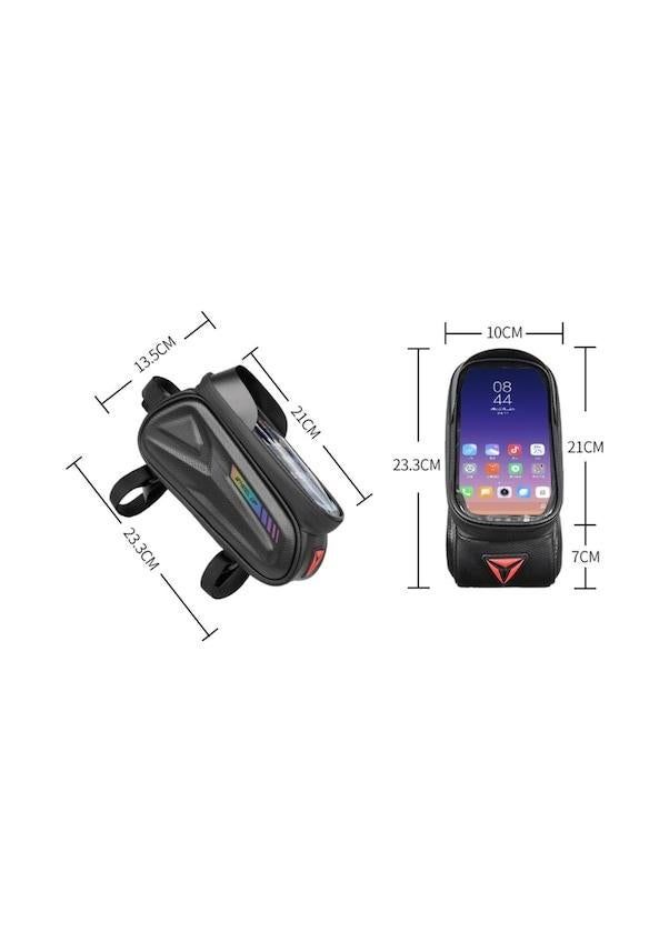 7-inch Waterproof Touch Screen Bike Bag, Bicycle Pouch Front Frame Tube Bag (color)