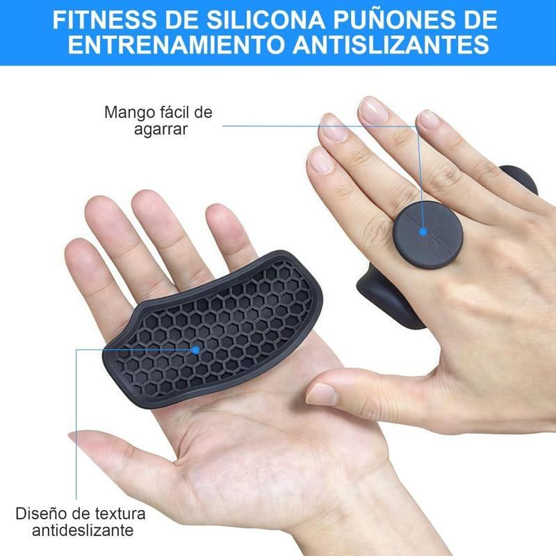 Grip Finger Exerciser Non-Slip Training Grip Fitness Weightlifting Gloves (2 Pairs) Black + Grey
