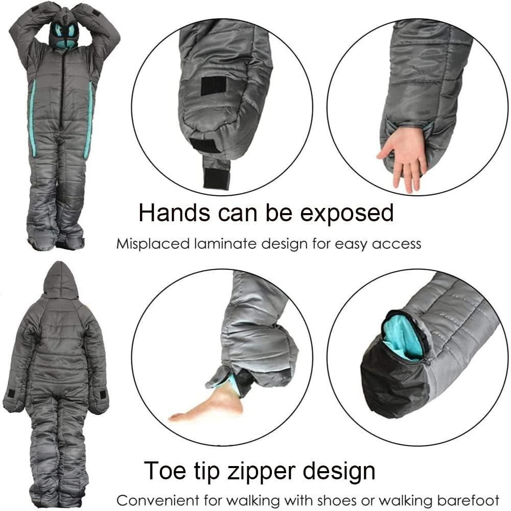 Wearable Alien Sleeping Bag for Camping Travel Hiking and Outdoor Use - M