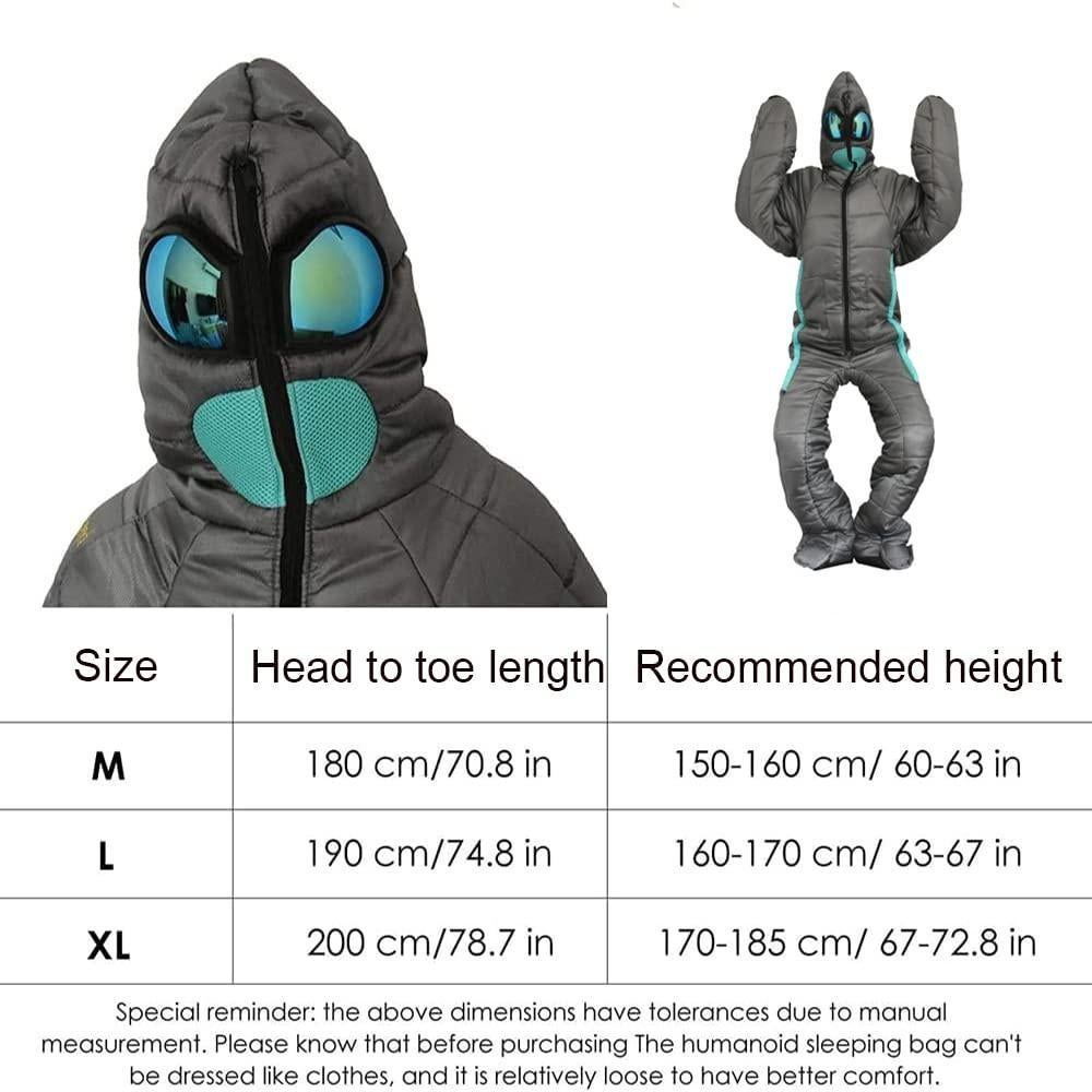 Wearable Alien Sleeping Bag for Camping Travel Hiking and Outdoor Use - L