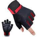 Fitness Gloves Half Finger Breathable Non Slip Weightlifting Training Workout Palm Support For Men And Women - Red M