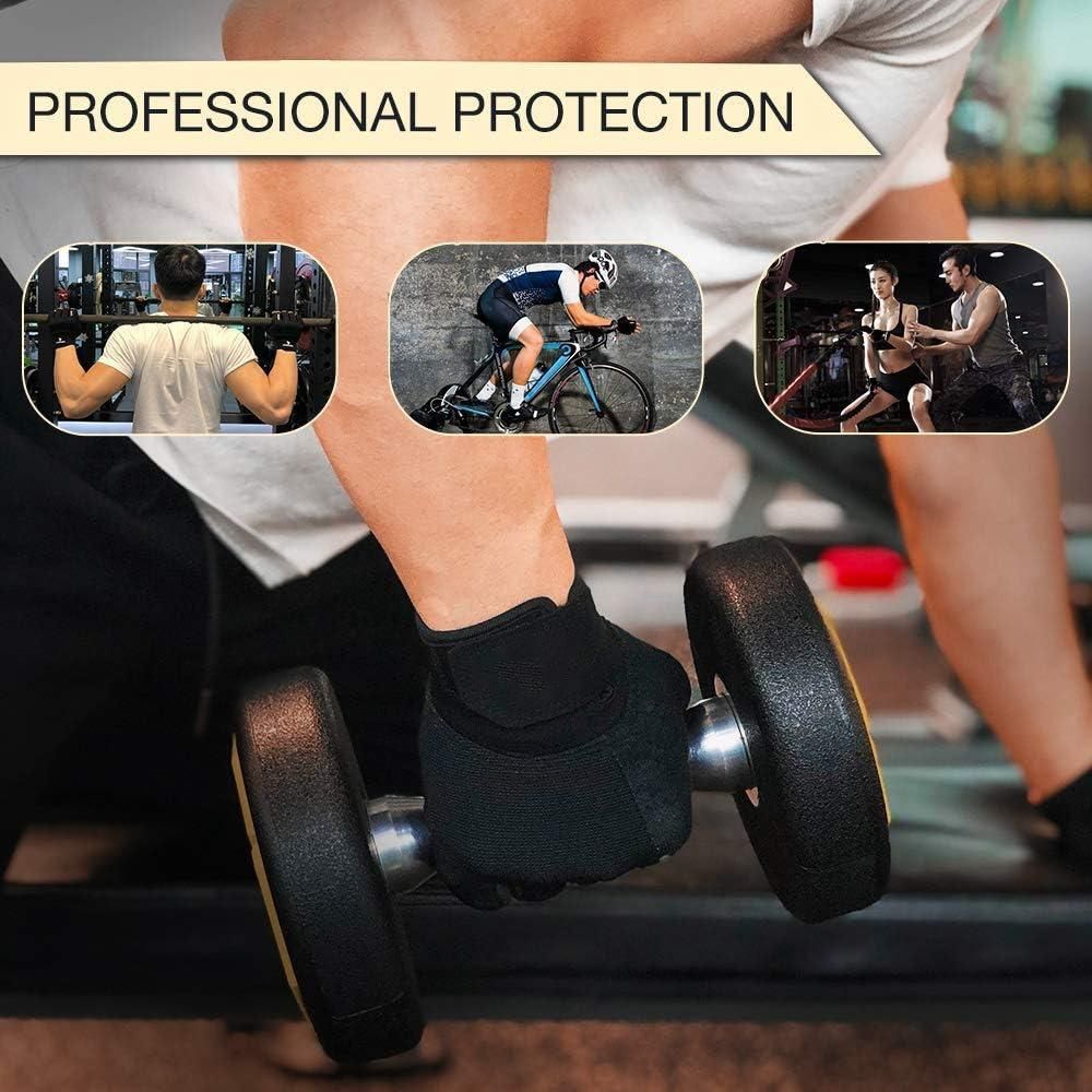 Fitness Gloves Half Finger Breathable Non Slip Weightlifting Training Workout Palm Support For Men And Women - Red XL