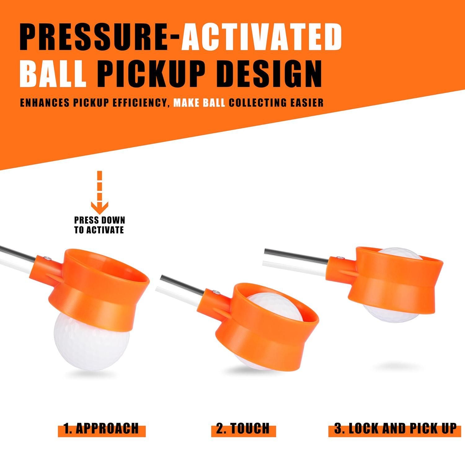 Hexagonal Aluminum Telescopic Golf Ball Retriever - 9FT