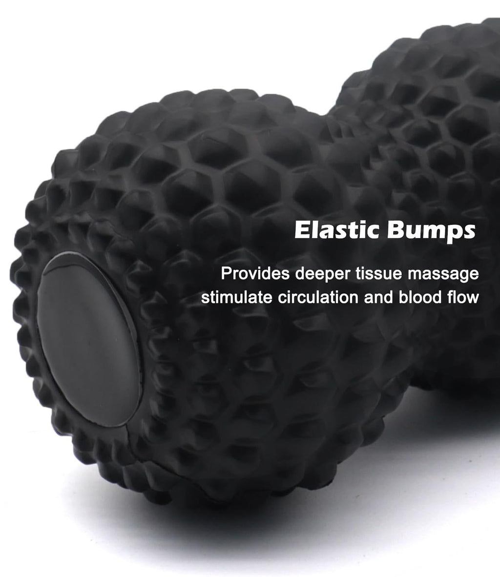 Peanut Massage Ball Double Lacrosse Roller For Deep Tissue Muscle And Myofascial Release - Blue