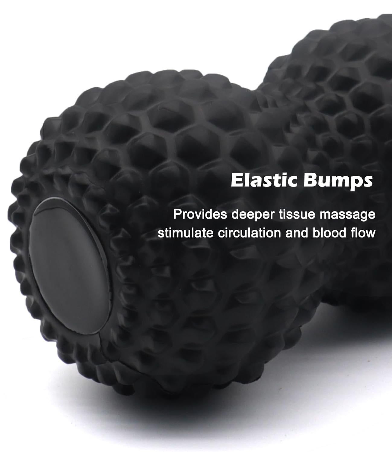 Peanut Massage Ball Double Lacrosse Roller For Deep Tissue Muscle And Myofascial Release - Blue