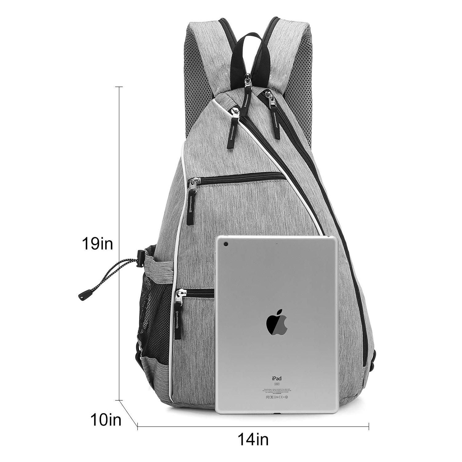 Pickleball Backpack Adjustable Sling Bag With Fence Hook And Large Capacity - Black
