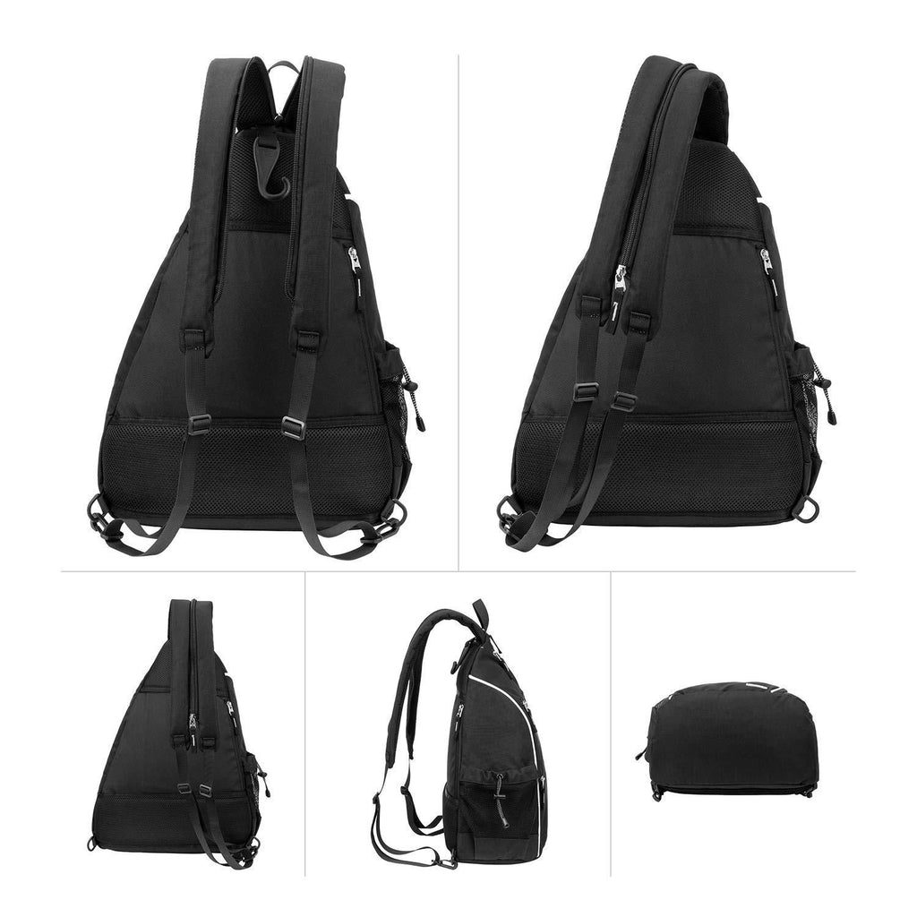 Pickleball Backpack Adjustable Sling Bag With Fence Hook And Large Capacity - Gray