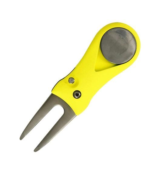 Stainless Steel Golf Green Fork Turf Repair Tool for Lawn Care and Divot Maintenance - Blue