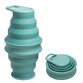 Foldable Water Cup Travel Silicone Sports Bottle Portable Collapsible Card Style Mug Gift - Light Green