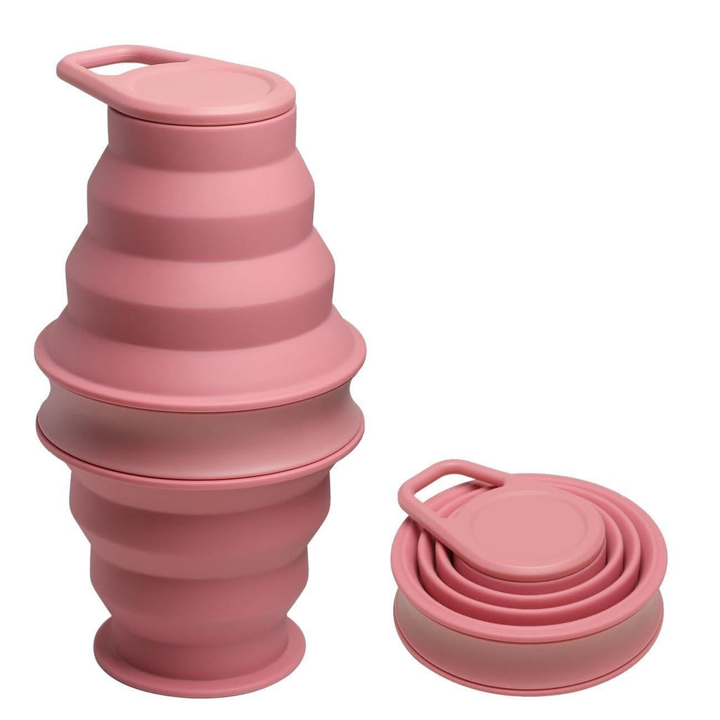 Foldable Water Cup Travel Silicone Sports Bottle Portable Collapsible Card Style Mug Gift - Light Green