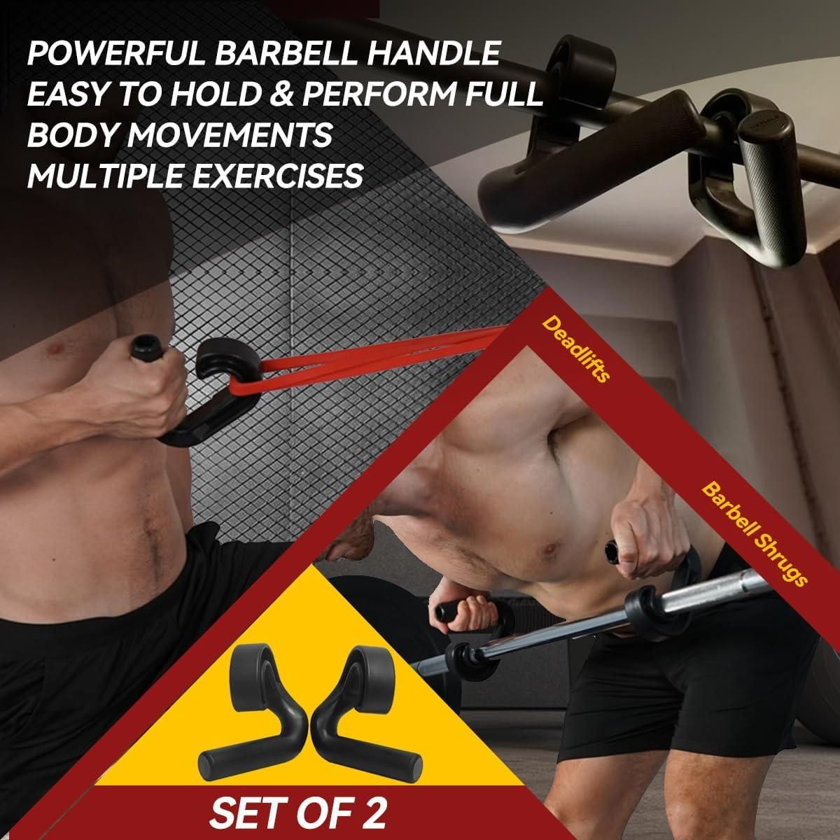 1 Pair Neutral Grip Pull Up Handles Ergonomic 45 90 Degree Barbell Grips Black