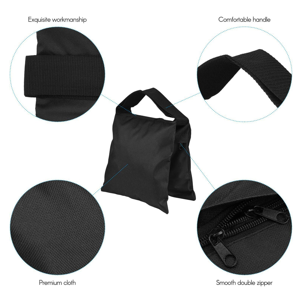 2 PCS Photography Weight Bags Counter-balance Sandbag for Studio Outdoor Video ing(Black,2 pcs)