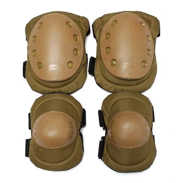 4 Pcs Tactical Sports Knee Elbow Protective Pads BLACK