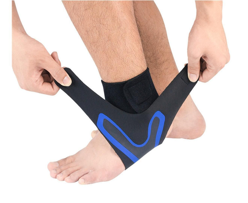 A Pair of Sports Ankle Sleeve Compression Anti-sprain Protection Socks Outdoor Sports Climbing Equipment-Blue S