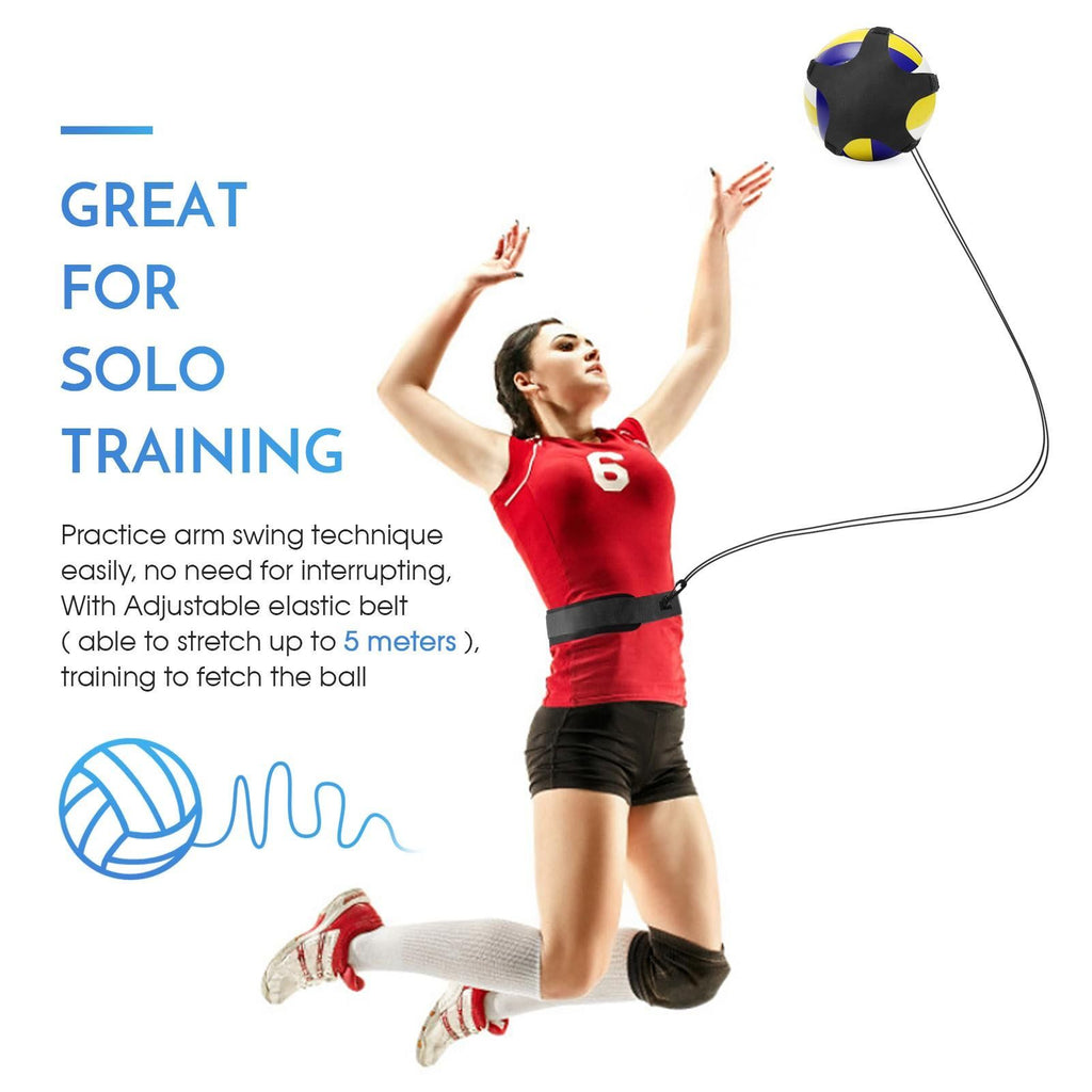 Volleyball Training Belt Solo Practice for Serving and Arm Swing (Black)