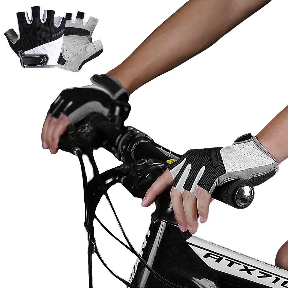 1 Pair Cycling Half Finger Bike Gloves With Anti Slip Pad For Unisex - Black XL