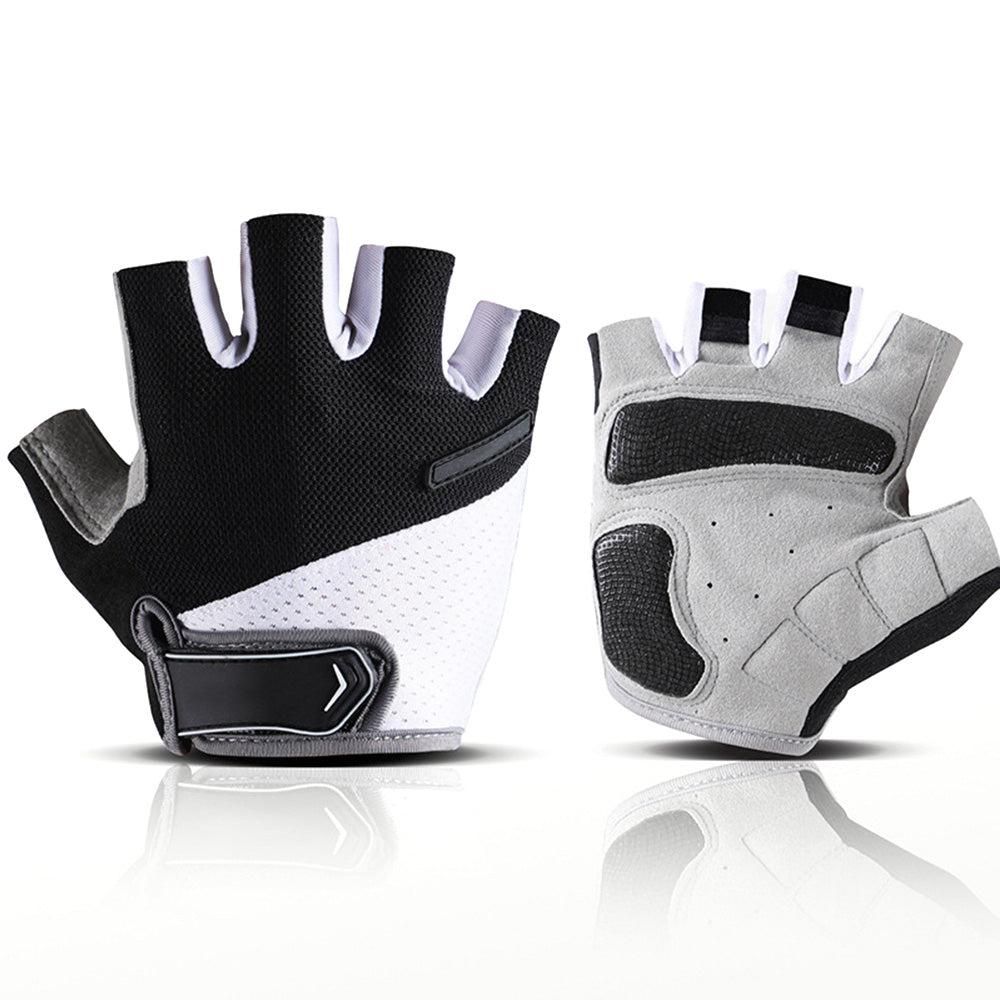 1 Pair Cycling Half Finger Bike Gloves With Anti Slip Pad For Unisex - Black XL