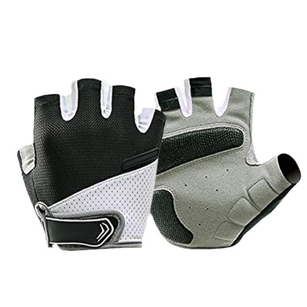 1 Pair Cycling Half Finger Bike Gloves With Anti Slip Pad For Unisex - Black XL
