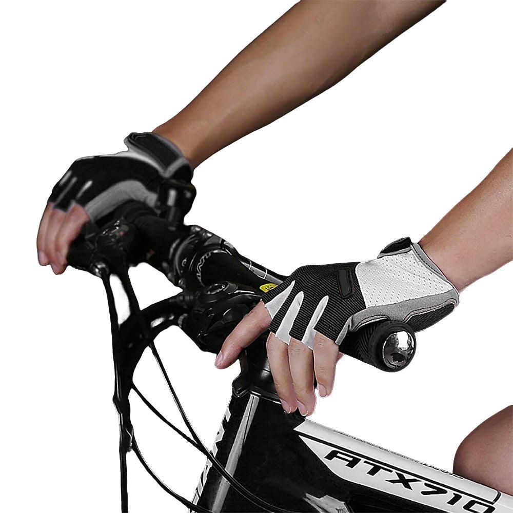 1 Pair Cycling Half Finger Bike Gloves With Anti Slip Pad For Unisex - Black XL