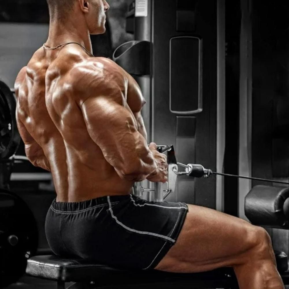 V-Grip Lat Pulldown Bar with Non-Slip Rubber Handle Cable Machine Attachment - Silver