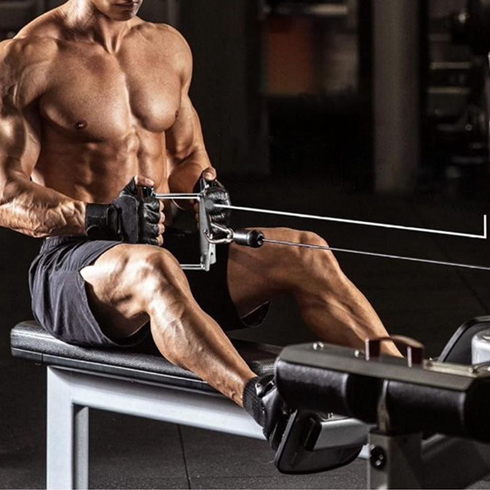 V-Grip Lat Pulldown Bar with Non-Slip Rubber Handle Cable Machine Attachment - Black
