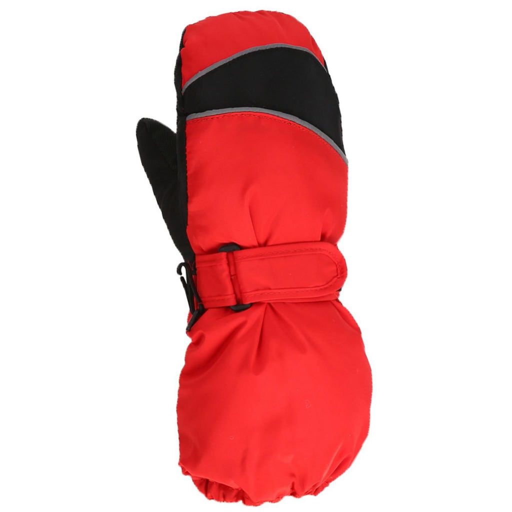 Snow Mittens Waterproof Windproof Winter Ski Gloves Thermal Fleece Red