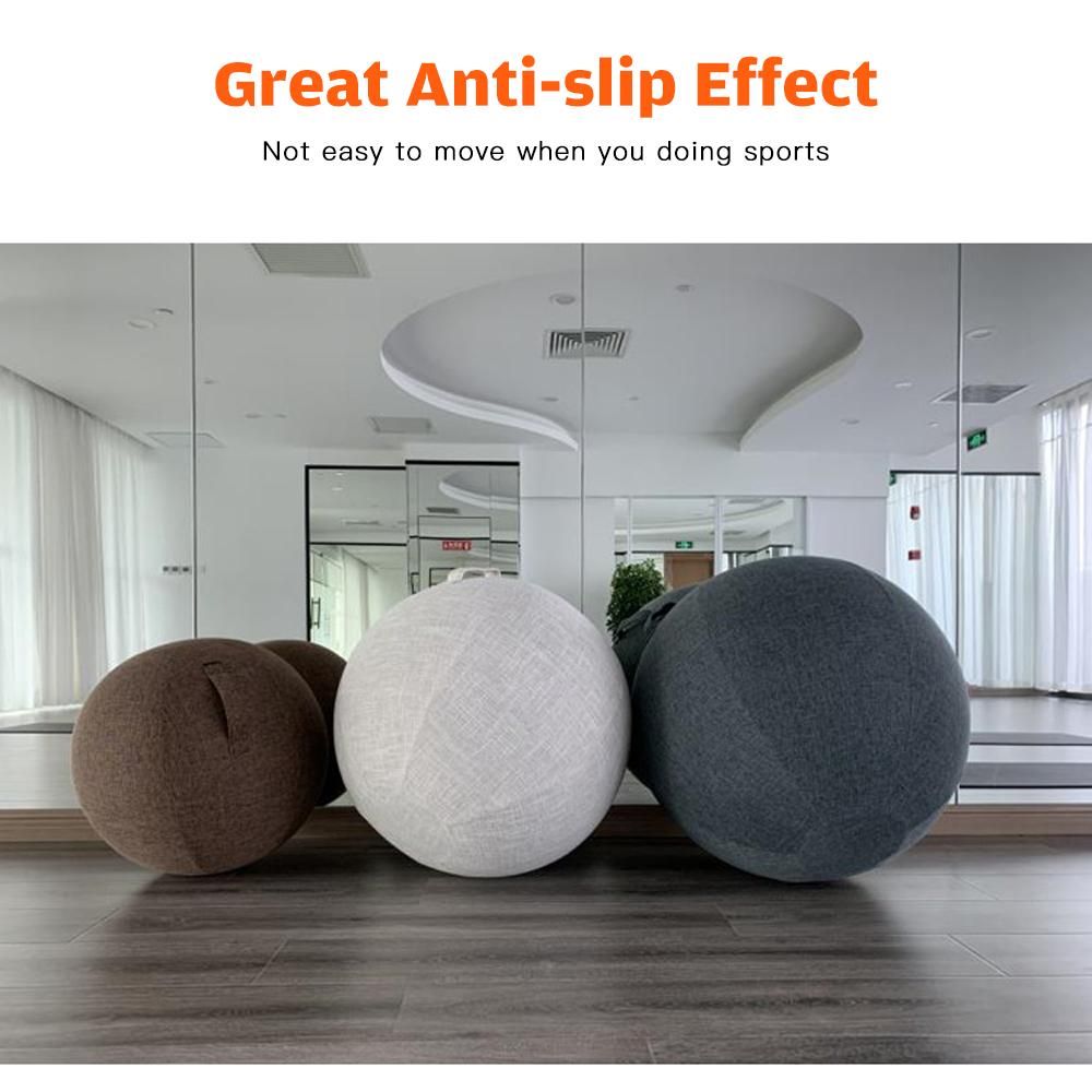 65cm Cotton Linen Yoga Ball Cover Protective Exercise Ball Skin Wrap Accessory