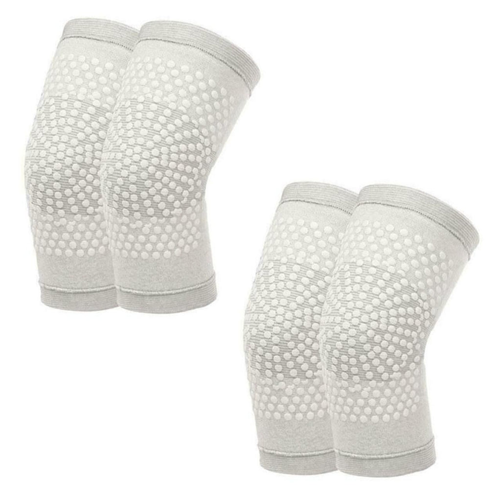 Self Heating Knee Pads Grey Compression Support Sleeves for Arthritis Joint Pain Relief Sports Recovery 2 Pair L