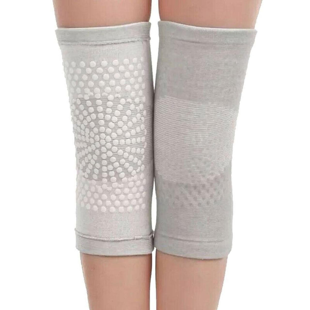 Self Heating Knee Pads Grey Compression Support Sleeves for Arthritis Joint Pain Relief Sports Recovery 2 Pair XL
