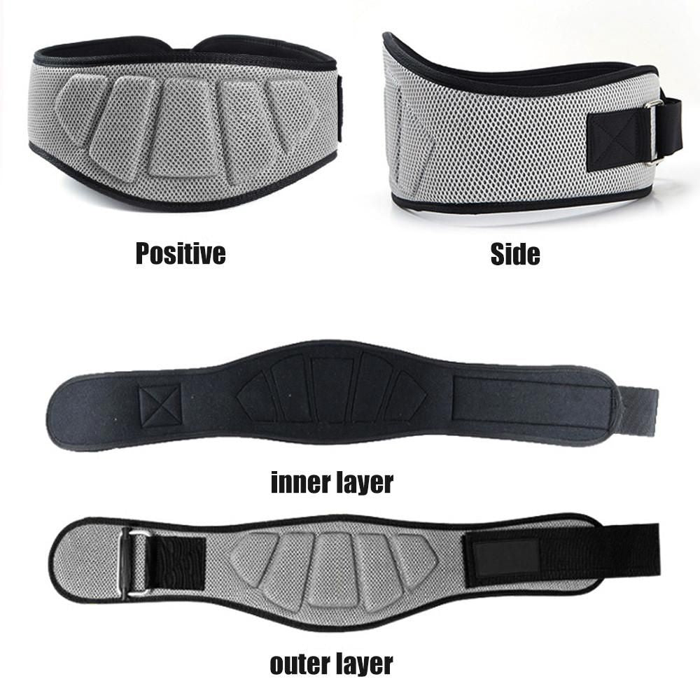 Weightlifting Belt for Men and Women Gray Adjustable Gym Training Powerlifting Back Support Belt Gray L