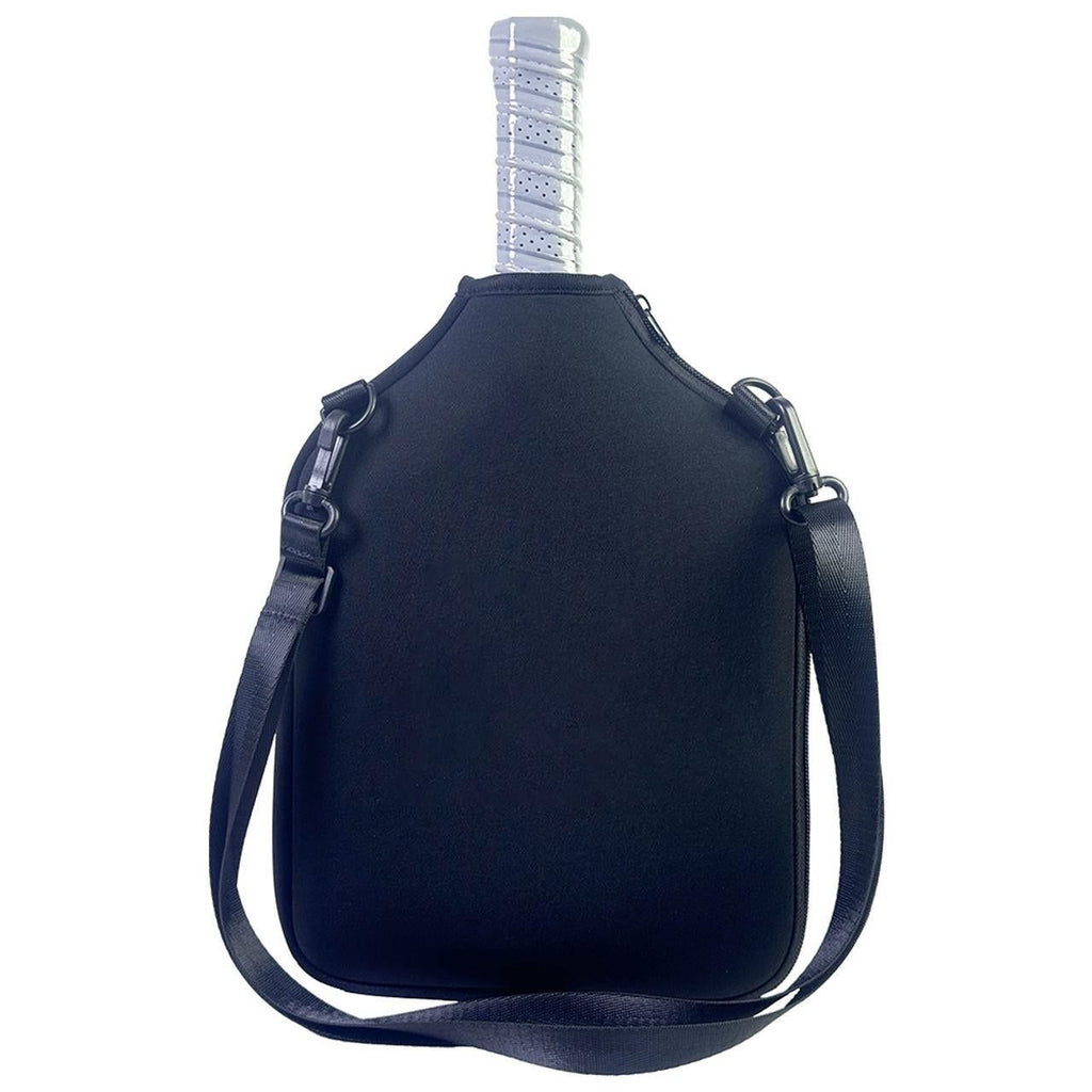 Neoprene Tennis & Pickleball Paddle Bag Lightweight Protective Carry Case with Shoulder Strap - Black